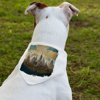 New York Design Pet Bandana Collar - Printed Scarf Collar - Skyscraper Dog Bandana