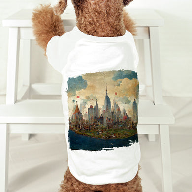 New York Design Dog T-Shirt - Printed Dog Shirt - Skyscraper Dog Clothing
