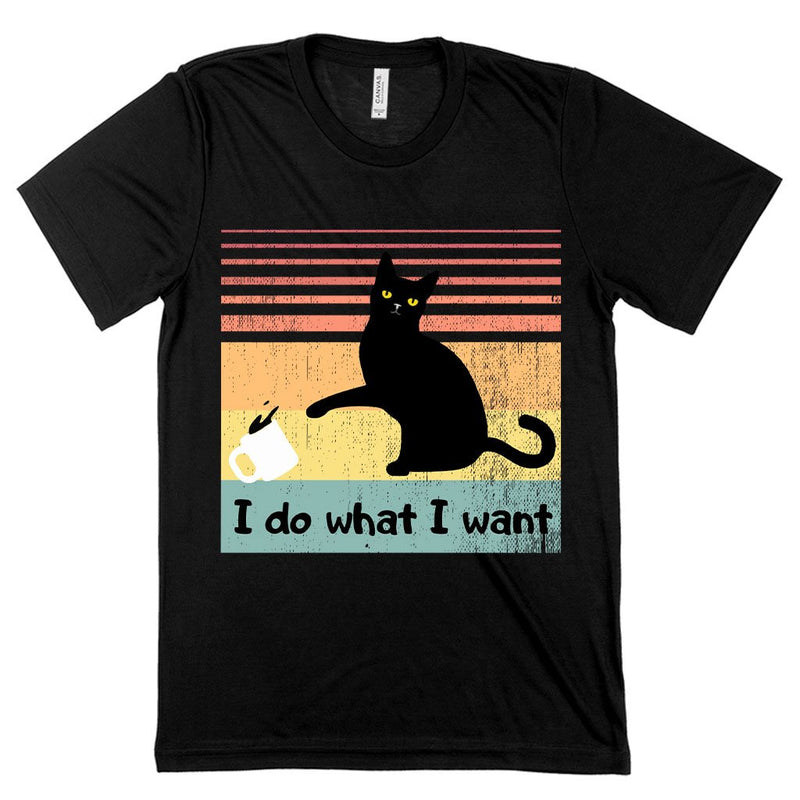 Load image into Gallery viewer, I Do What I Want Black Cat Funny Print T-Shirt - Funniest Tee Shirts
