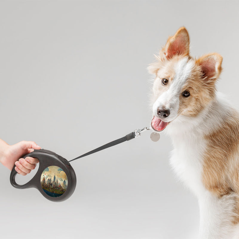 Load image into Gallery viewer, New York Design Retractable Pet Leash - Printed Leash - Skyscraper Dog Leash
